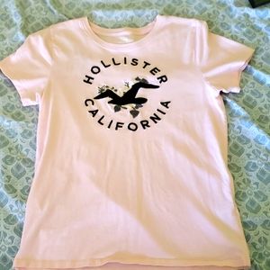 A small Hollister slim tee colored pink.